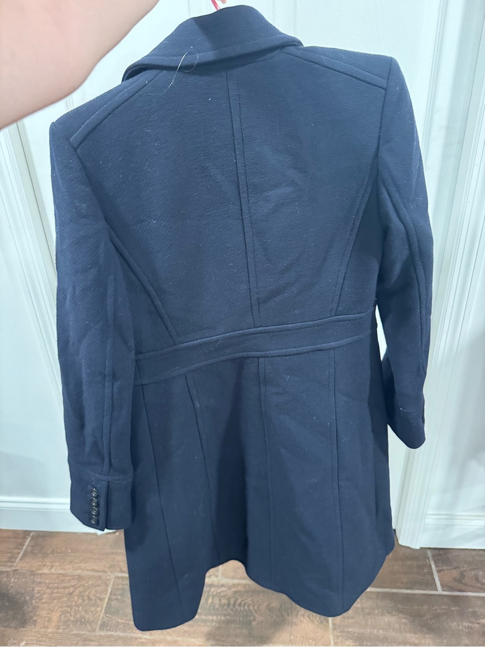 J.Crew Navy Wool Blend Tailored Long Coat - Picture 3 of 4